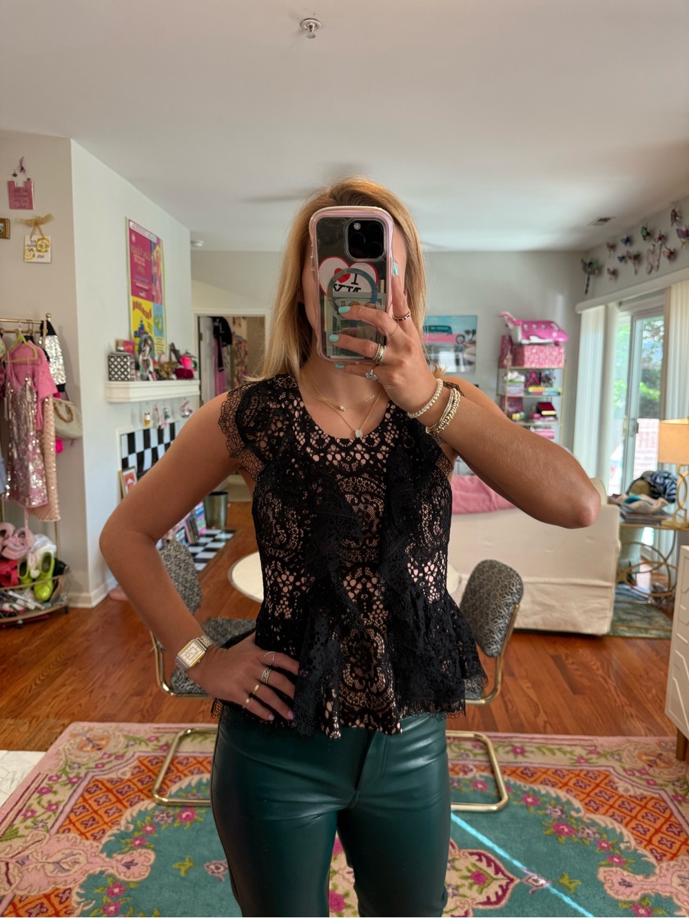ALEXIS LACE CAIRO BLACK TOP SIZE XS